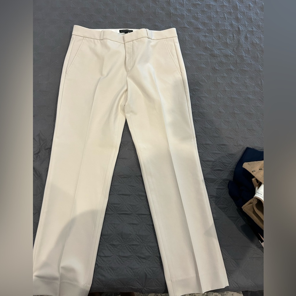 Banana Republic Cream Dress Pants Elegant Straight-Leg